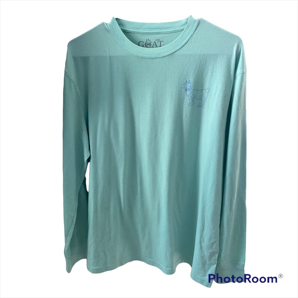 GOAT long sleeve turquoise t-shirt size large